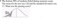 5. The bottom 30% of students failed during semester exam.
The mean for the test was 120 and the standard deviation was
17. What was the passing score?
FAIL
30%
20
Page
