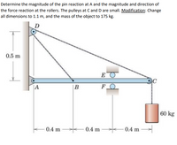 Answered: Determine The Magnitude Of The Pin… | Bartleby