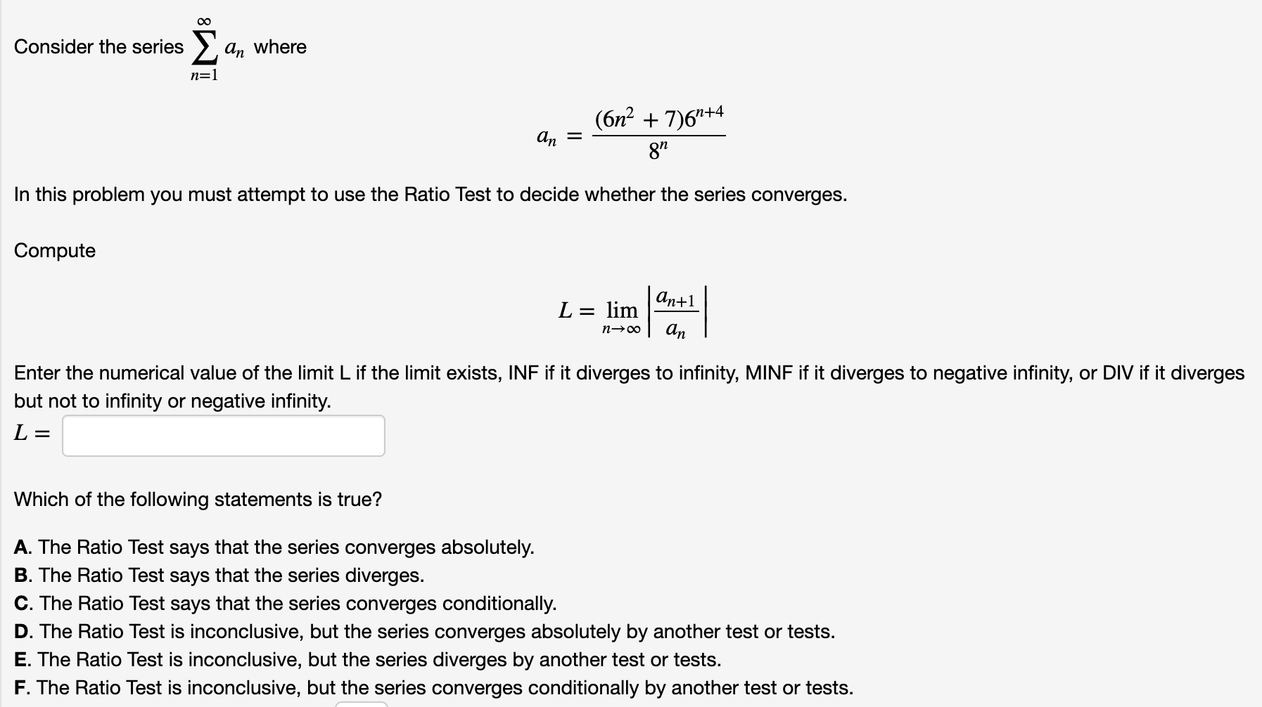 Answered Consider The Series An Where N 1 6n² … Bartleby