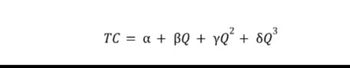 TC = a + BQ + yQ² + 8Q³