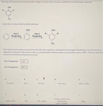 Answered: Starting With Benzene And Using Any… | Bartleby