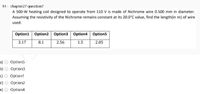 Answered: A 500-W Heating Coil Designed To… | Bartleby