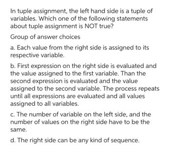 tuple assignment js