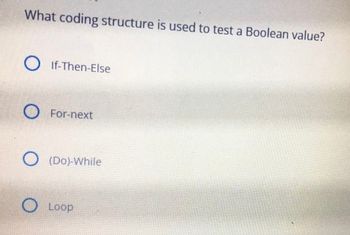 Answered: What Coding Structure Is Used To Test A… | Bartleby