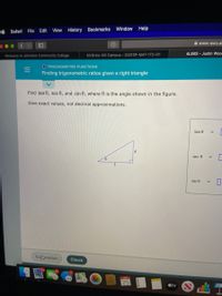 Answered: Find tan 0, sec 0, and sin 0, where 0… | bartleby