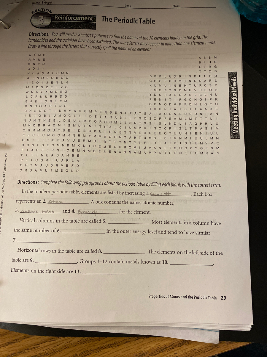 review-and-reinforcement-reading-the-periodic-table-answer-key-review