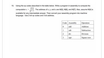 Answered: Using The Op Codes Described In The… | Bartleby