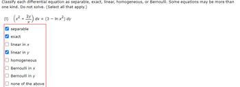 Answered: Classify Each Differential Equation As… | Bartleby