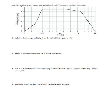 Answered: Use this motion graph to answer… | bartleby