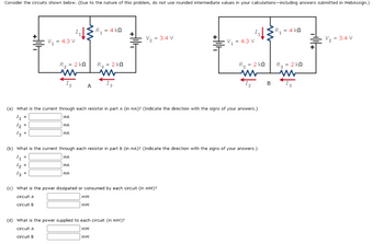 Answered: Consider The Circuits Shown Below. (Due… | Bartleby