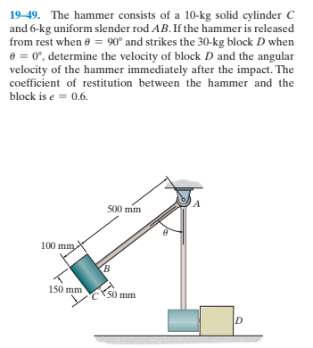 Answered: 19-49. The Hammer Consists Of A 10-kg… | Bartleby