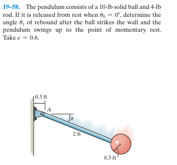 Answered: 19-58. The Pendulum Consists Of A 10-lb… | Bartleby