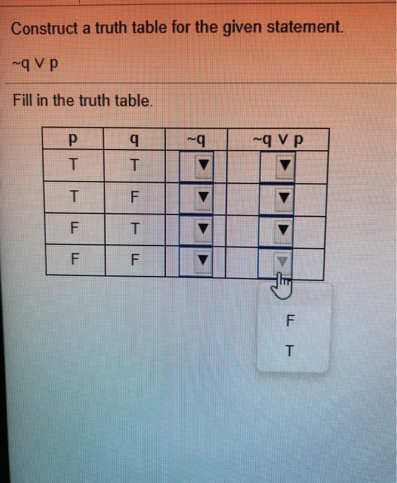 Answered Construct A Truth Table For The Given Bartleby