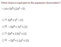 Answered: Which choice is equivalent to the… | bartleby