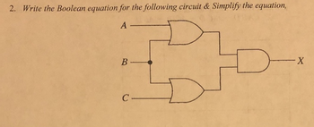 Answered: 2. Write the Boolean equation for the… | bartleby