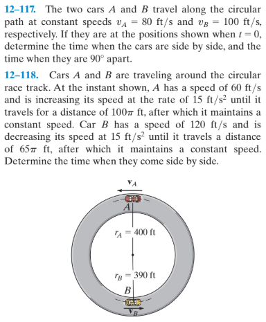 Answered: 12-117. The Two Cars A And B Travel… | Bartleby