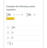 Answered: Complete The Following Nuclear… | Bartleby