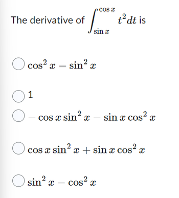 find the derivative of cos x with respect to sin x