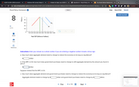 < Prev
S2201-ECON-2000 Economic
McGraw Hill Connect Deep Inte X
Grades for Sean Lee: S2201-EC X
Question 8 - Fiscal Policy: Hom X
C The Graph Below Depicts An E X
+
ezto.mheducation.com/ext/map/index.html?_con=con&external_browser=0&launchUrl=https%253A%252F%252Fnewconnect.mheduc...
Update
Fiscal Policy: Homework i
Saved
Help
Save & Exit
Submit
Check my work
8.
80
60
AD,
40
10
AD
points
20
100 200 300 400 500 600 700 800 900 1000
еВook
Real GDP (billions of dollars)
Print
References
Instructions: Enter your answer as a whole number. If you are entering a negative number include a minus sign.
a. How much does aggregate demand need to change to restore the economy to its long-run equilibrium?
billion
b. If the MPC is 0.9, how much does government purchases need to change to shift aggregate demand by the amount you found in
part a?
billion
Suppose instead that the MPC is 0.5.
c. How much does aggregate demand and government purchases need to change to restore the economy to its long-run equilibrium?
Aggregate demand needs to change by $
billion and government purchases need to change by $
| billion.
8
Mc
Graw
Hill
8 of 10
Next >
