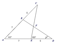 B
7
41°
83°
p°
A
7
E
5
