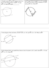 Answered: 5. Parallel secants FH and GJ intersect… | bartleby