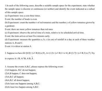 Answered: 1.In Each Of The Following Cases,… | Bartleby