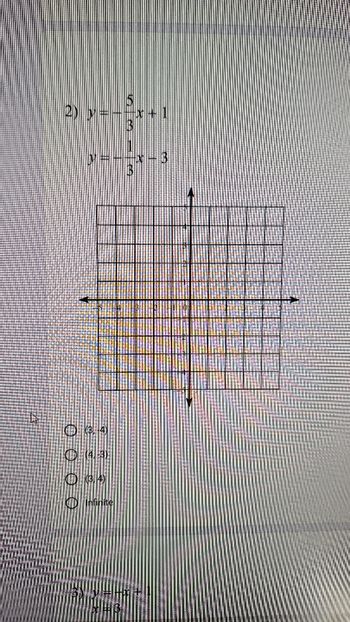 (3, 4)
Infinite
2) y =
B