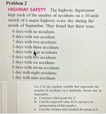 Answered: Problem 2 HIGHWAY SAFETY The Highway… | Bartleby