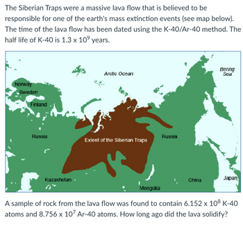 Answered: The Siberian Traps were a massive lava… | bartleby