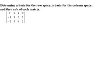 Answered Determine a basis for the row space a bartleby