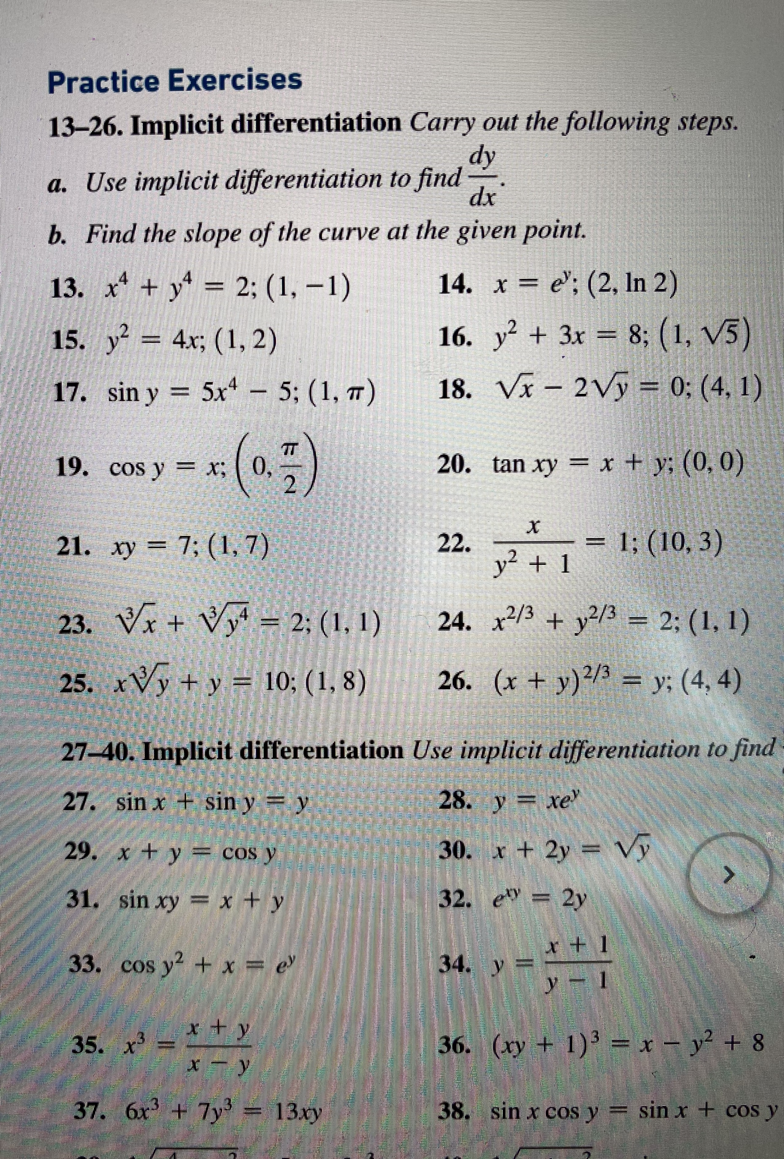 Answered Practice Exercises 13 26 Implicit Bartleby