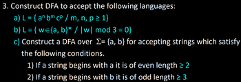 Answered: 3. Construct Dfa To Accept The… 