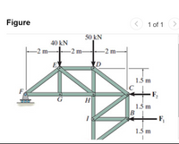 Figure
1 of 1
<>
50 kN
40 kN
-2 m-
-2 m-
-2 m-
E
1.5 m
F
F,
76150
H
1.5 m
B
F,
1.5m
