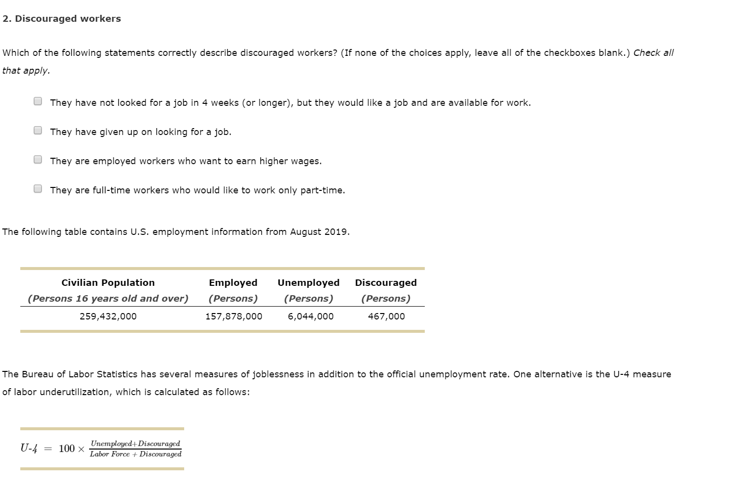 Answered: 2. Discouraged Workers Which Of The… | Bartleby