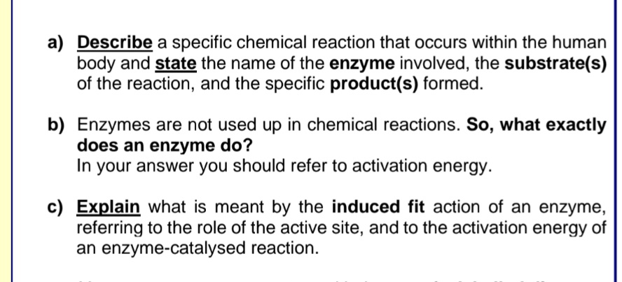 Answered: A) Describe A Specific Chemical… | Bartleby