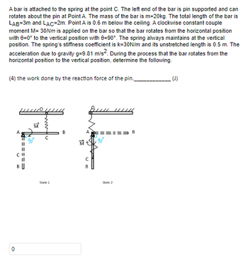 Answered: A bar is attached to the spring at the… | bartleby