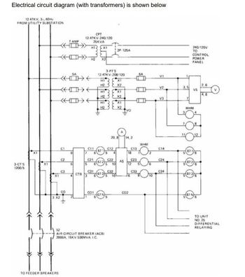 Electrical circuit diagram (with transformers) is… | bartleby