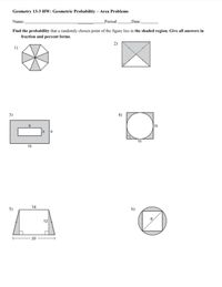 Answered: Geometry 13-3 HW: Geometric Probability… | bartleby