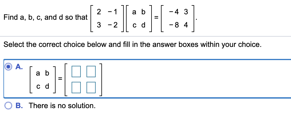 Answered: 2 Find A, B, C, And D So That -4 3 -1 A… | Bartleby