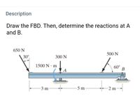 Answered: Description Draw The FBD. Then,… | Bartleby