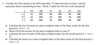 Answered: 1. Consider The Three Stocks In The… | Bartleby