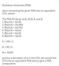 Answered: Pushdown Automata (PDA) Upon Converting… | Bartleby