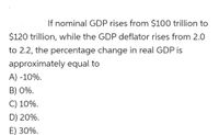 Answered: If nominal GDP rises from $100 trillion… | bartleby