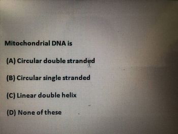 Answered: Mitochondrial DNA Is (A) Circular… | Bartleby