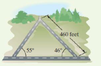 460 feet
55°
46°
