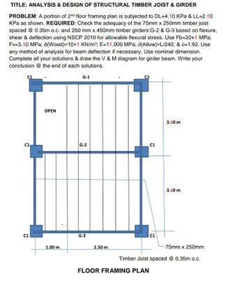 TITLE: ANALYSIS & DESIGN OF STRUCTURAL TIMBER… | bartleby