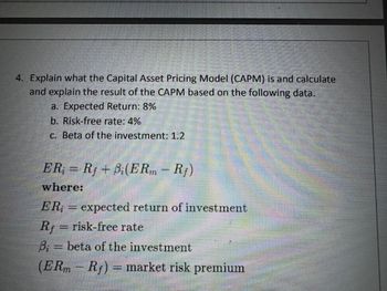 Answered: 4. Explain What The Capital Asset… | Bartleby