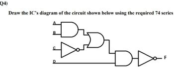 Q4)
Draw the IC's diagram of the circuit shown below using the required 74 series
DODA
B
D
LL