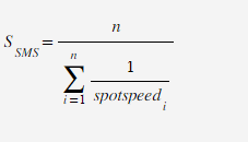 S
SMS
OM=
n
1
i=1 spotspeed i