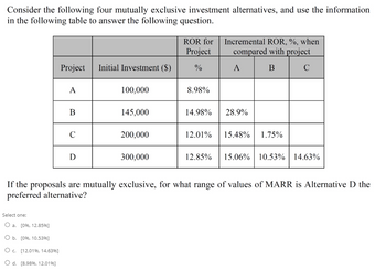 Answered: Consider The Following Four Mutually… | Bartleby